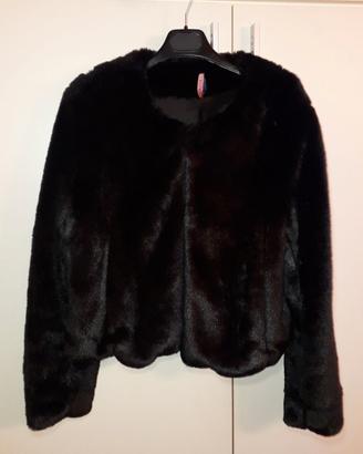 Cappotto corto in eco pelliccia nero Imperial L/XL