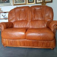 Divano 2 posti in vero cuoio