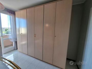 MOBILE ARMADIO CAMERA LETTO LEGNO BETULLE A 6 ANTE