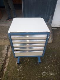 mobiletto vintage da dentista metallo