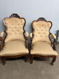 Antica coppia di poltrone da riposo, metà '80