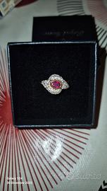 anello Oro18kt 6,19 grammi  con rubino e diamanti 