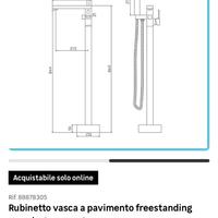 Rubinetto vasca a pavimento freestanding squadrato