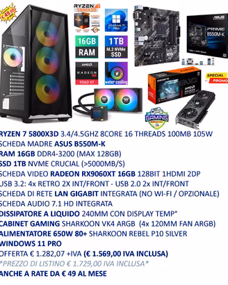 PC GAMING RYZEN 5800X3D 16GB RADEON RX9060XT 16GB