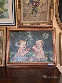Vintage quadro bambini con mele
