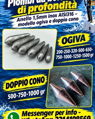 Piombi bolentino profondo ogiva e dopoio cono