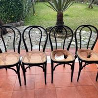 n.4 sedie tipo Thonet nere