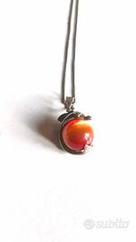 collana sottile in argento 925 con vintage delfin