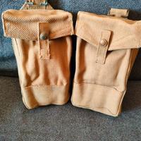 Coppia di giberne inglesi in webbing di cotone WW2