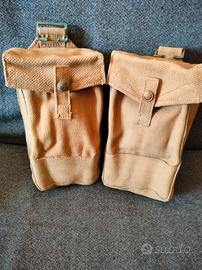 Coppia di giberne inglesi in webbing di cotone WW2