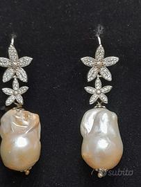 orecchini Argento 925 perla scaramazza 
