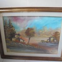 Quadro a.bi con alberi case   permuto