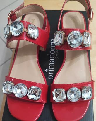 SCARPE SANDALI PRIMADONNA ROSSI MISURA 38