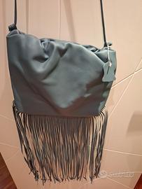 Borsa donna in vera pelle con frange
