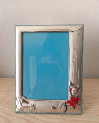 Portafoto Pinocchio in Argento e Velluto