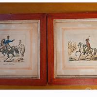 Coppia di Antiche Stampe a colori