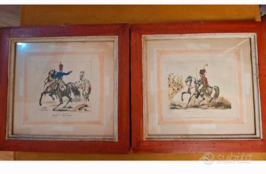 Coppia di Antiche Stampe a colori