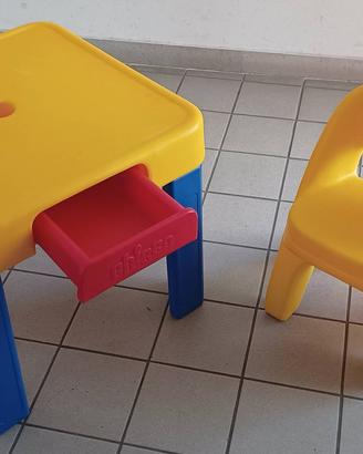 Chicco set tavolo - tavolino giallo blu e sedia
