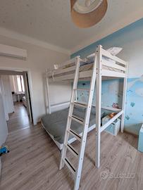 Letto Soppalco IKEA Stora 140x200 Bianco