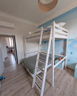 Letto Soppalco IKEA Stora 140x200 Bianco