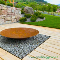 BRACIERE DA ESTERNO IN ACCIAIO CORTEN