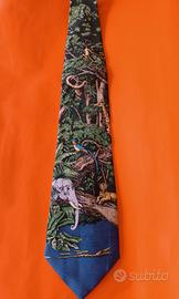 Cravatta in seta "Giungla" di Fornasetti vintage 