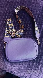 Borsa viola in pelle