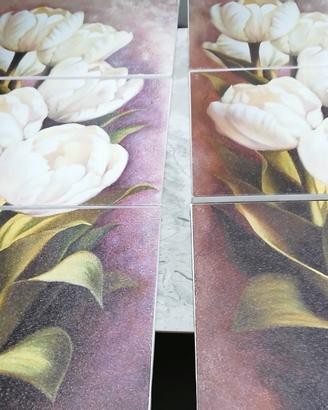 Quadri  trittico con fiori 