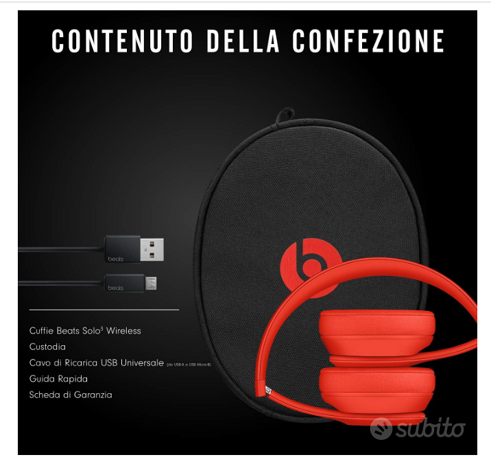 Solo³ Wireless – Cuffie on-ear per tutti i giorni – Beats - Rosso