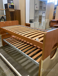 Letto a castello in legno con doppia rete a doghe