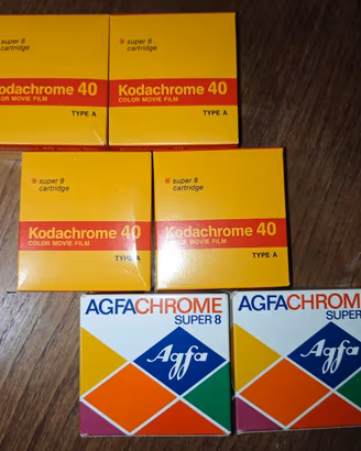 6 pellicole Super 8 Kodak Agfa vintage 1978