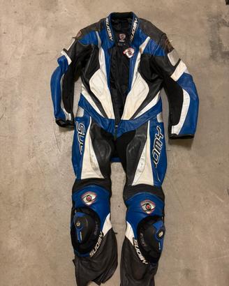 Tuta moto pelle di bovino vera