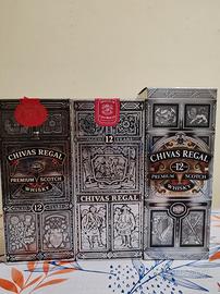 3 bottiglie Whisky Chivas vintage '80/'90