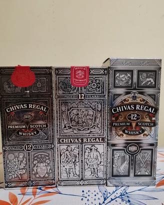 3 bottiglie Whisky Chivas vintage '80/'90