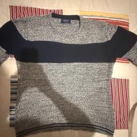 MAGLIONE PULL&BEAR UOMO GRIGIO/BLU GIROCOLLO