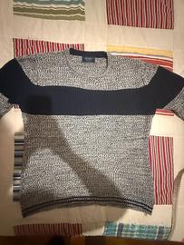 MAGLIONE PULL&BEAR UOMO GRIGIO/BLU GIROCOLLO