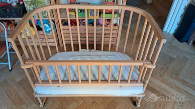 Culla next-to-me per neonati in legno naturale