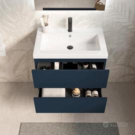 Mobile bagno sospeso con 2 cassetti e lavabo