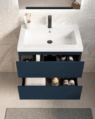 Mobile bagno sospeso con 2 cassettii