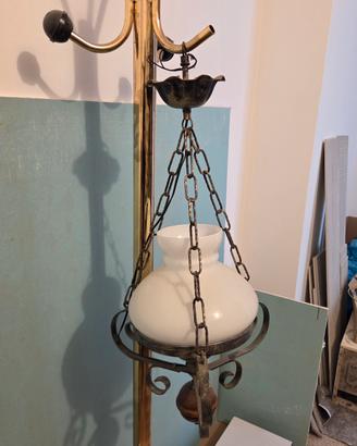 Lampadario Vintage a Sospensione in Ferro Battuto 
