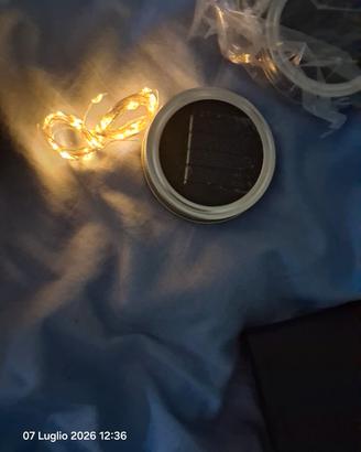 Set 6 tappi solari led  per barattoli di vetro.