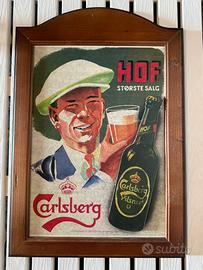 N.2 Stampe decorative su legno birra Carlsberg