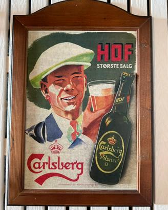 N.2 Stampe decorative su legno birra Carlsberg