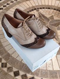 CLKA francesina donna pelle beige/marrone tg37 (36