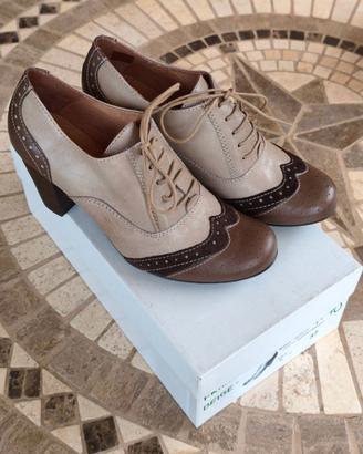 CLKA francesina donna pelle beige/marrone tg37 (36