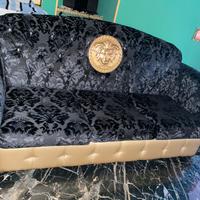 Divano letto barocco, nero e oro