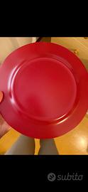 Piatto decorativo rosso in vetro