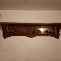 Appendiabiti e Cappelliera in Noce con N.4 Ganci -