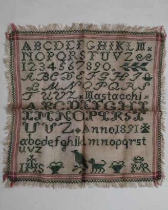 Imparaticcio/ Sampler Antico Cm 28x28 Punto Croce 