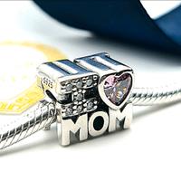 Charm argento 925 love mom amore mamma